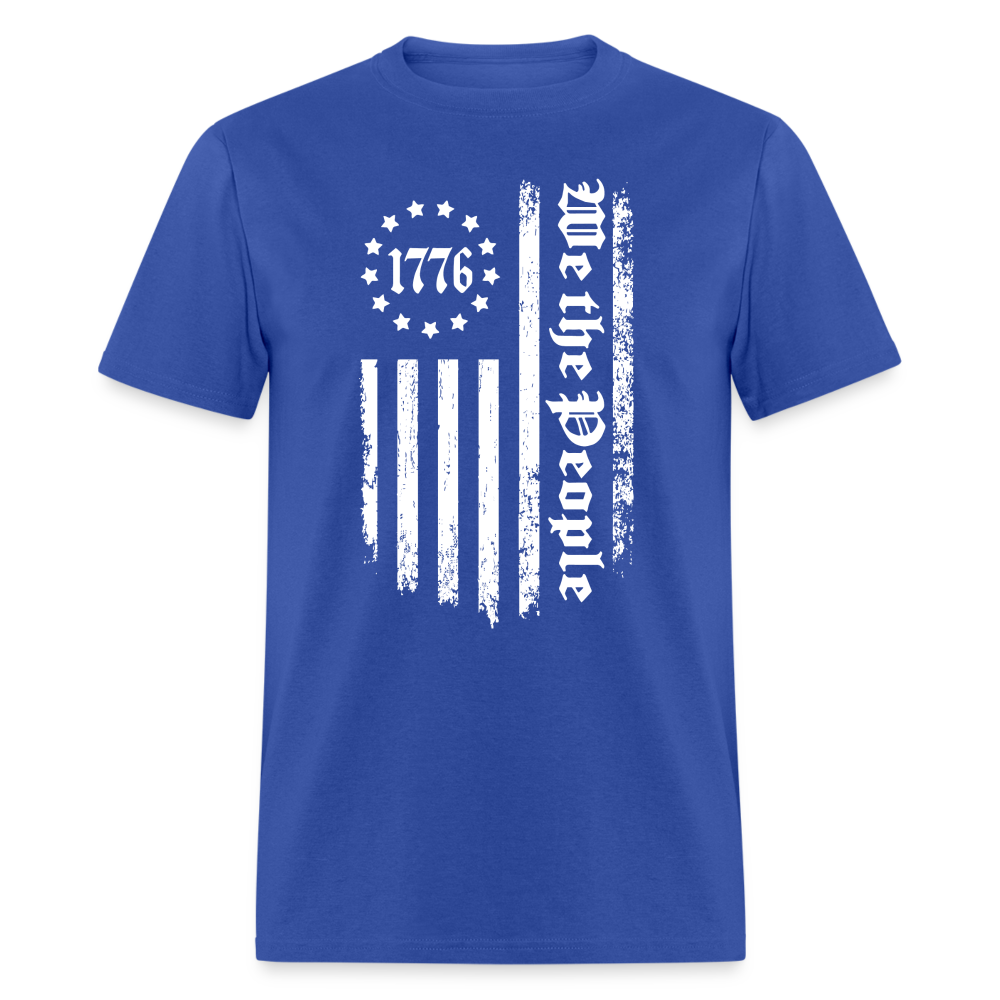 1776 We The People T-Shirt White Flag 13 Stripes Color: royal blue