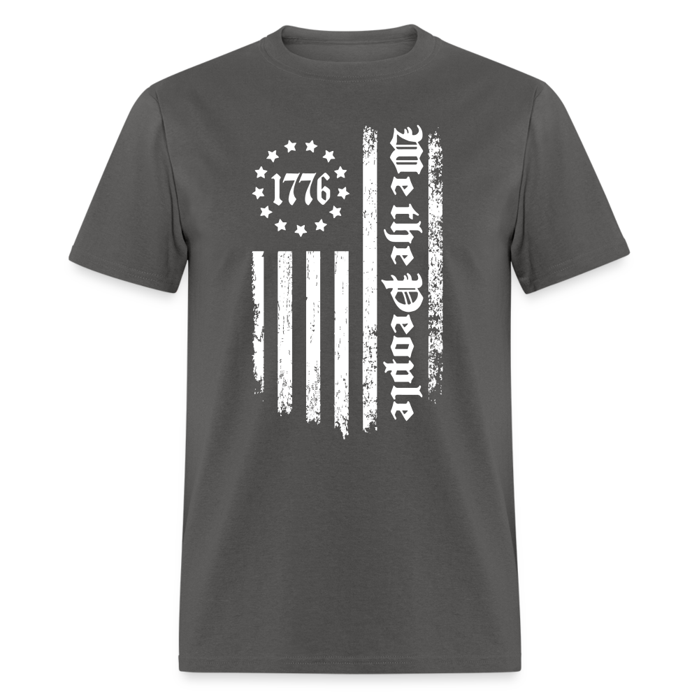 1776 We The People T-Shirt White Flag 13 Stripes Color: charcoal