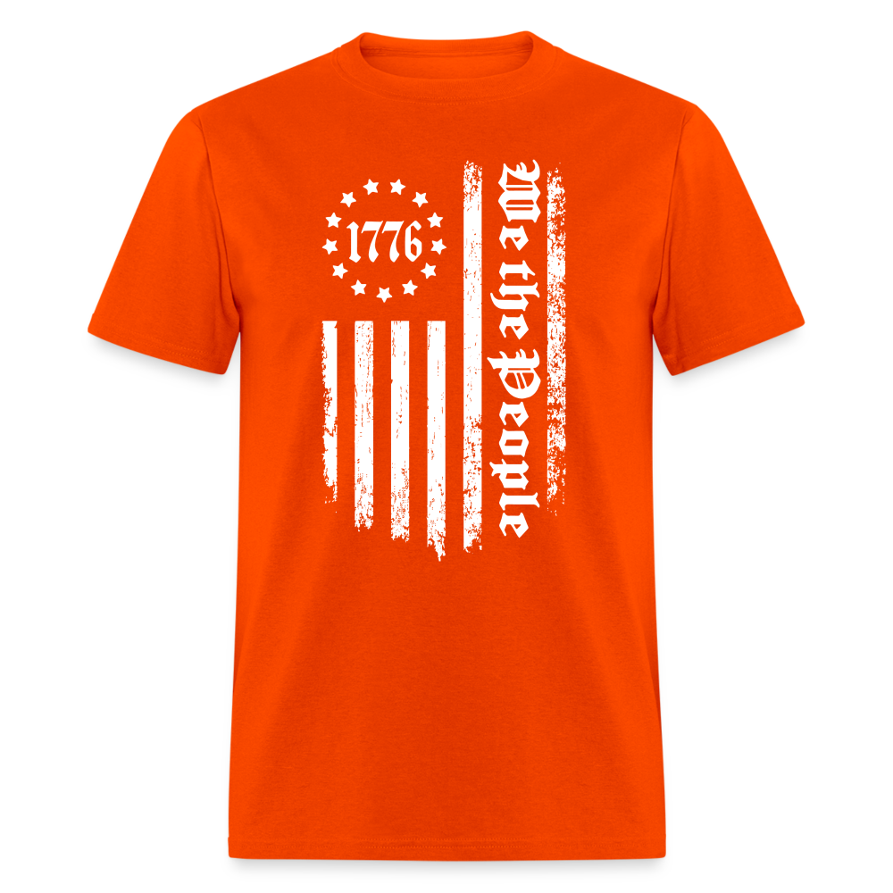 1776 We The People T-Shirt White Flag 13 Stripes Color: orange