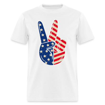 Peace Sign American Flag T-Shirt Color: white