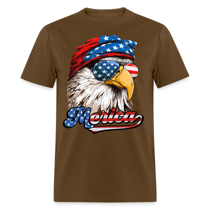 Merica Eagle T-Shirt Color: brown