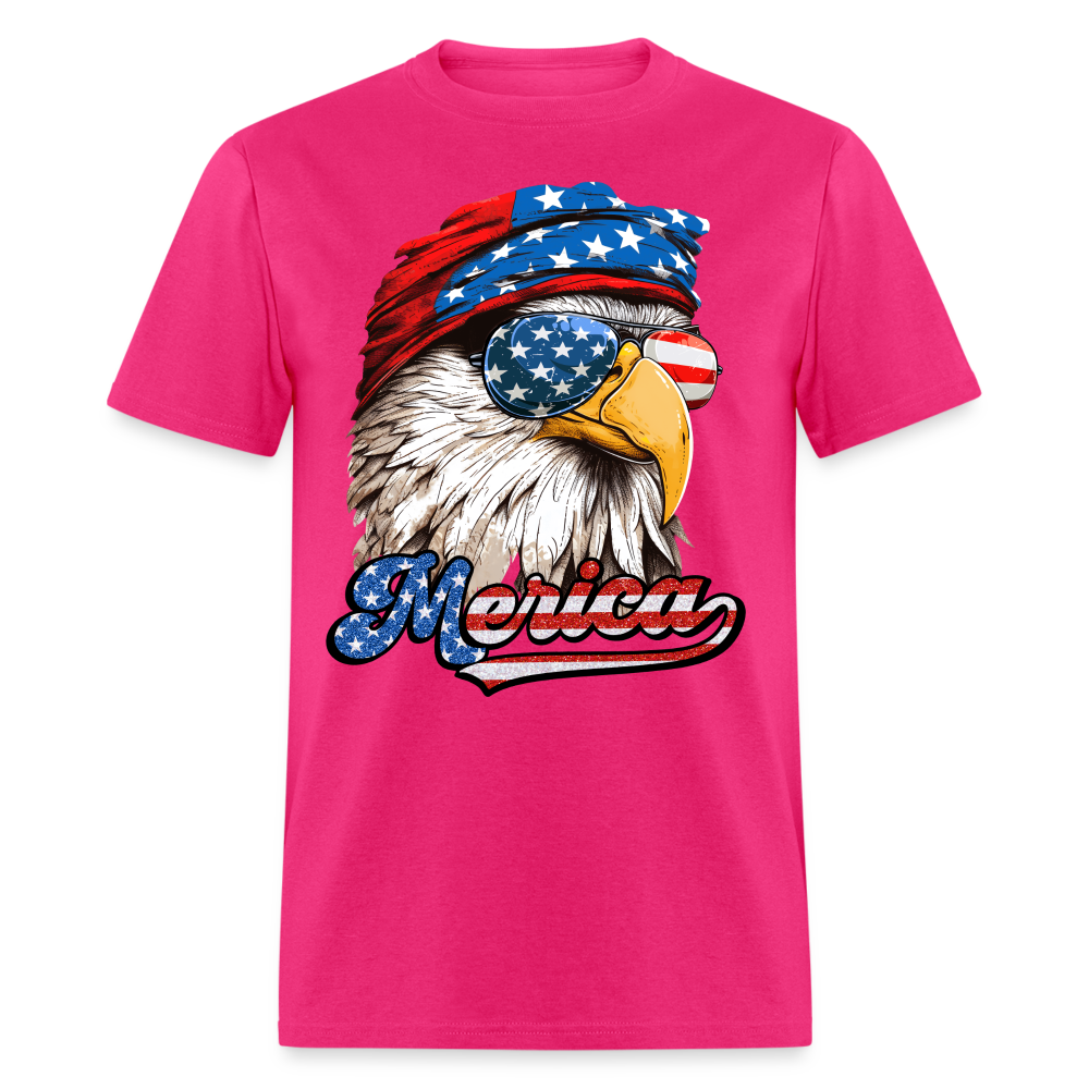 Merica Eagle T-Shirt Color: fuchsia