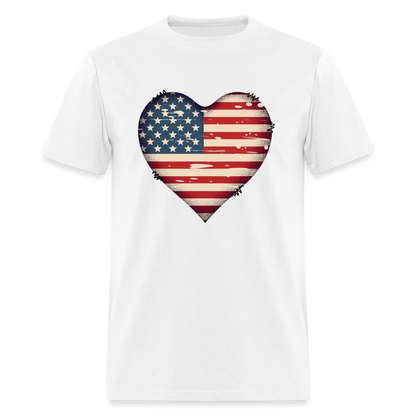 American Heart Flag T-Shirt Color: white