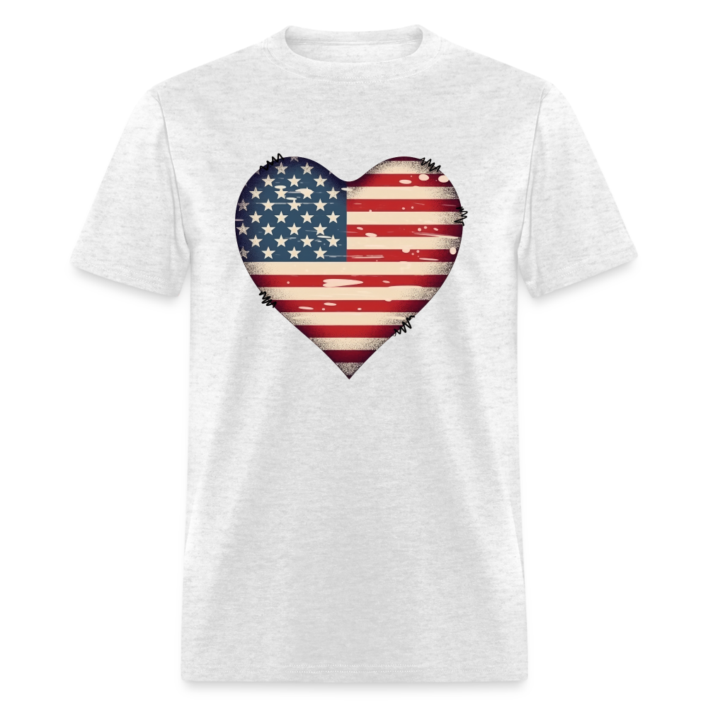 American Heart Flag T-Shirt Color: light heather gray