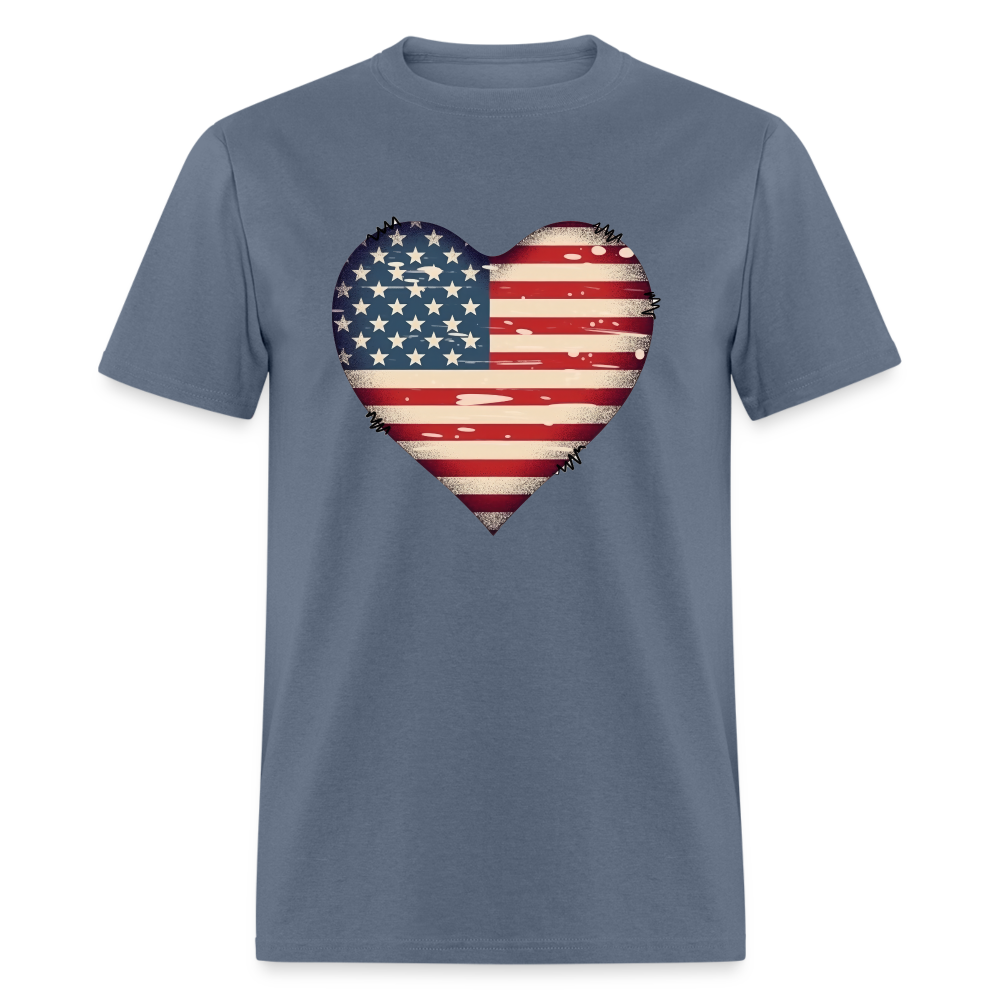 American Heart Flag T-Shirt Color: denim