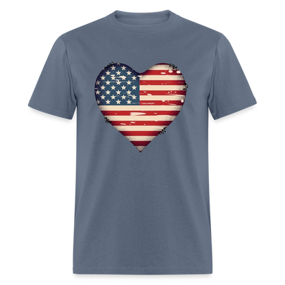 American Heart Flag T-Shirt Color: denim