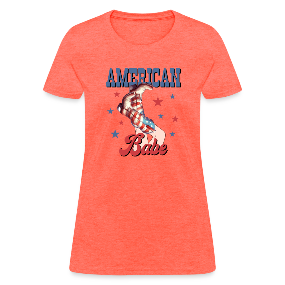 American Babe T-Shirt Color: heather coral