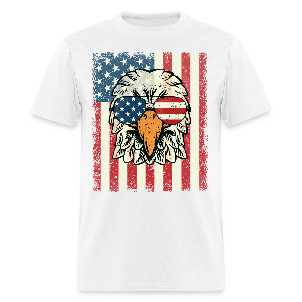 4th of July American Eagle with Flag T-Shirt T-Shirt Color: white