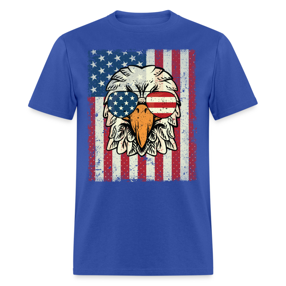 4th of July American Eagle with Flag T-Shirt T-Shirt Color: royal blue