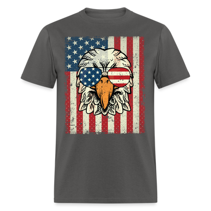 4th of July American Eagle with Flag T-Shirt T-Shirt Color: charcoal