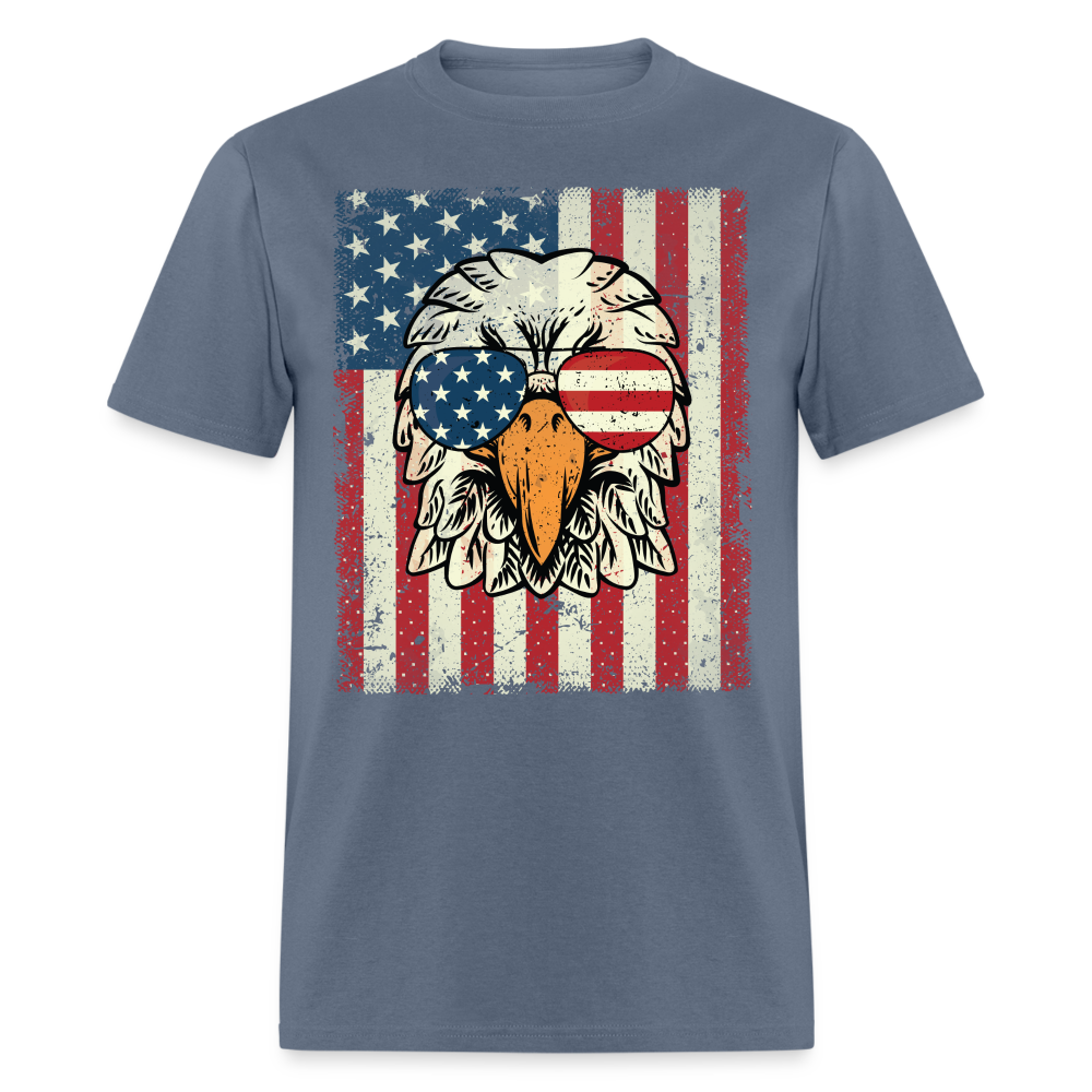 4th of July American Eagle with Flag T-Shirt T-Shirt Color: denim