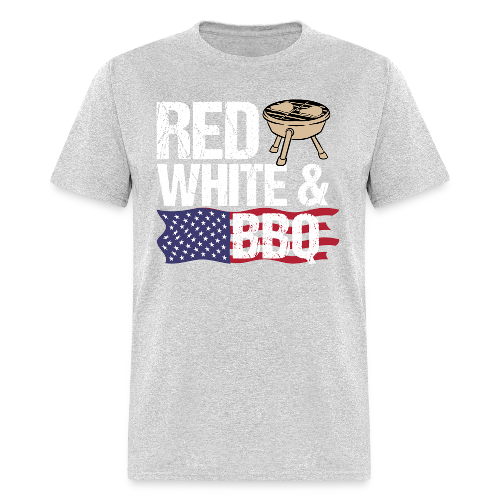 Red White & BBQ T-Shirt 4th of July Color: heather gray
