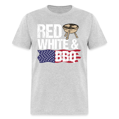 Red White & BBQ T-Shirt 4th of July Color: heather gray