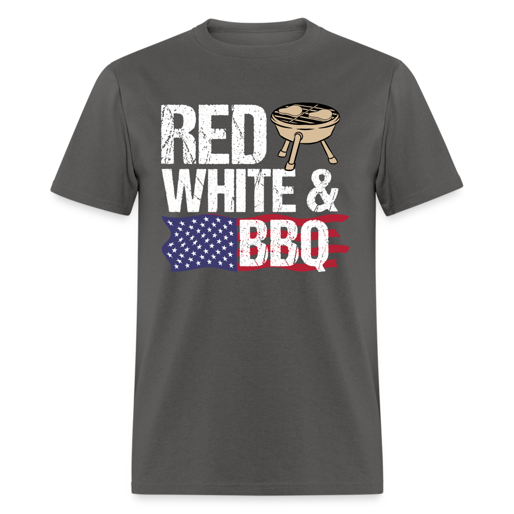 Red White & BBQ T-Shirt 4th of July Color: charcoal