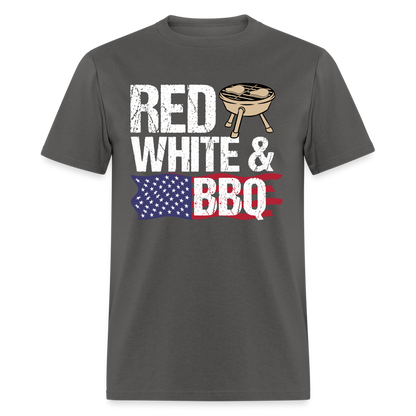 Red White & BBQ T-Shirt 4th of July Color: charcoal