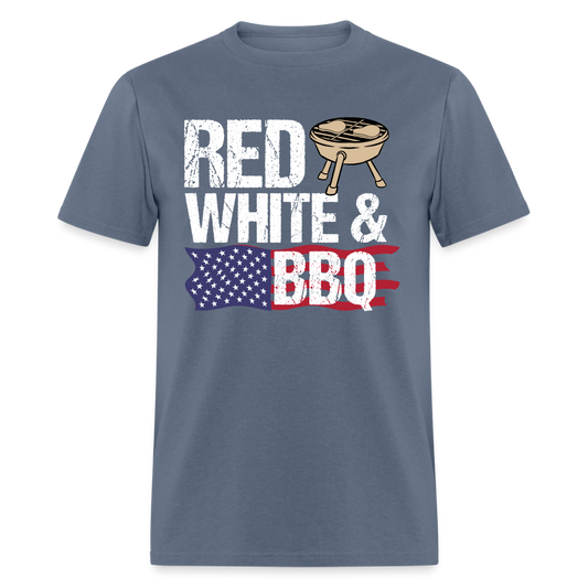 Red White & BBQ T-Shirt 4th of July Color: denim