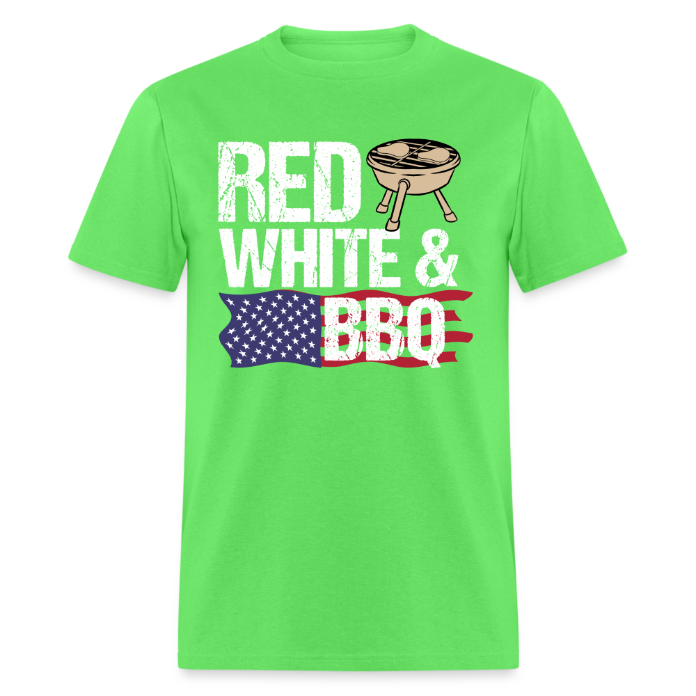 Red White & BBQ T-Shirt 4th of July Color: kiwi