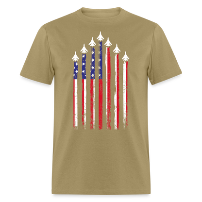 US Air Force American Flag T-Shirt Color: khaki