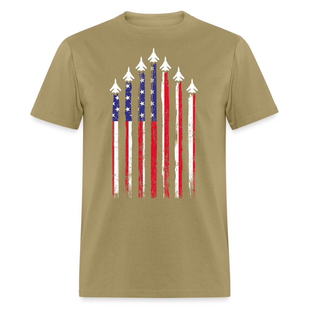 US Air Force American Flag T-Shirt Color: khaki
