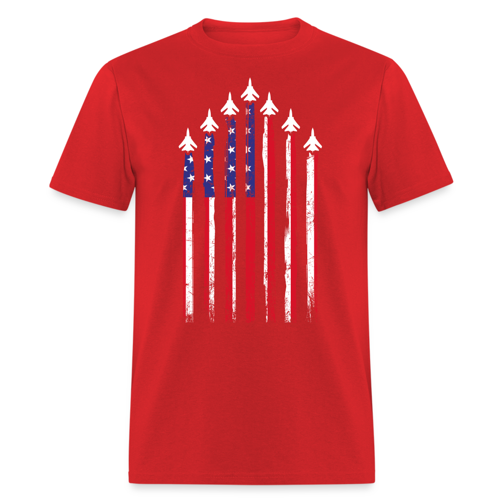 US Air Force American Flag T-Shirt Color: red