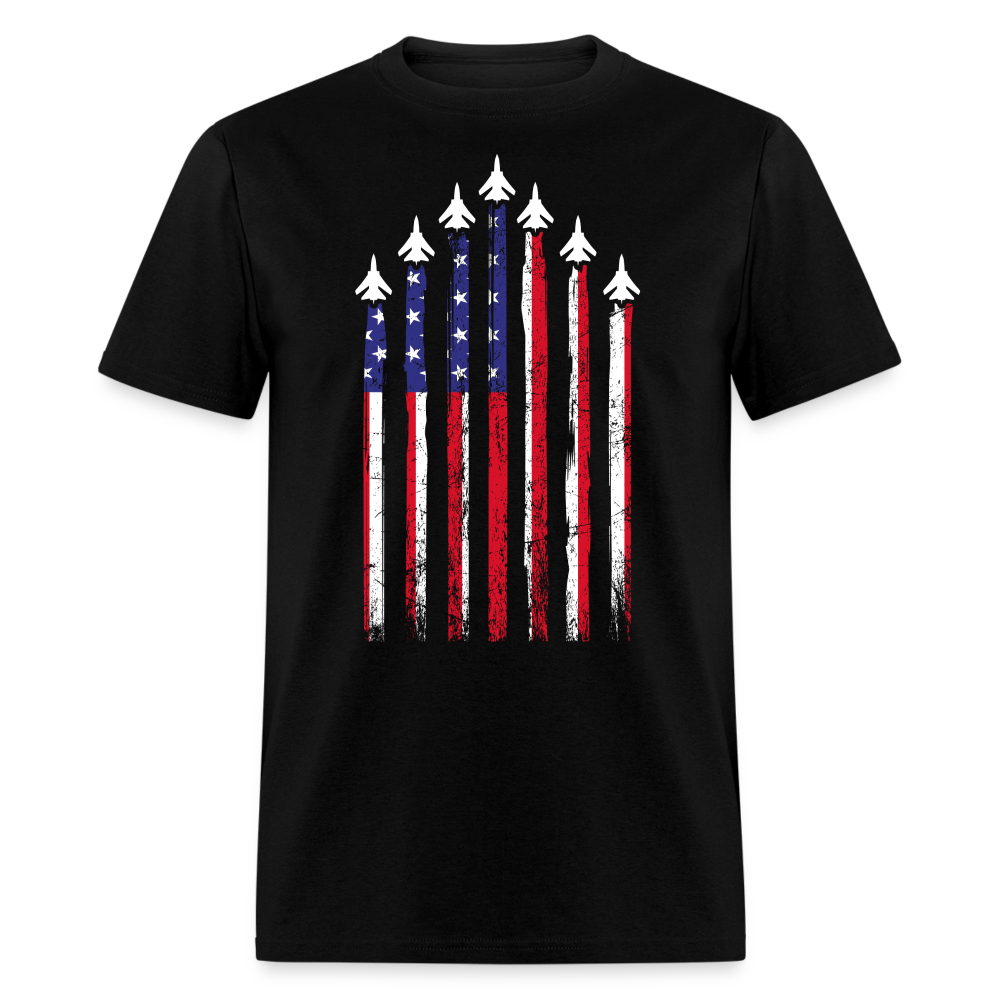US Air Force American Flag T-Shirt Color: black