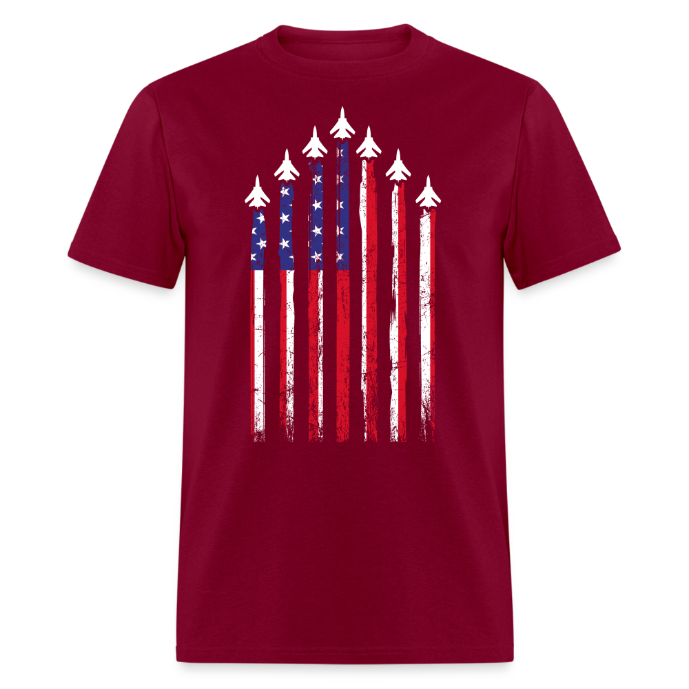 US Air Force American Flag T-Shirt Color: burgundy