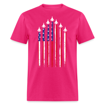US Air Force American Flag T-Shirt Color: fuchsia