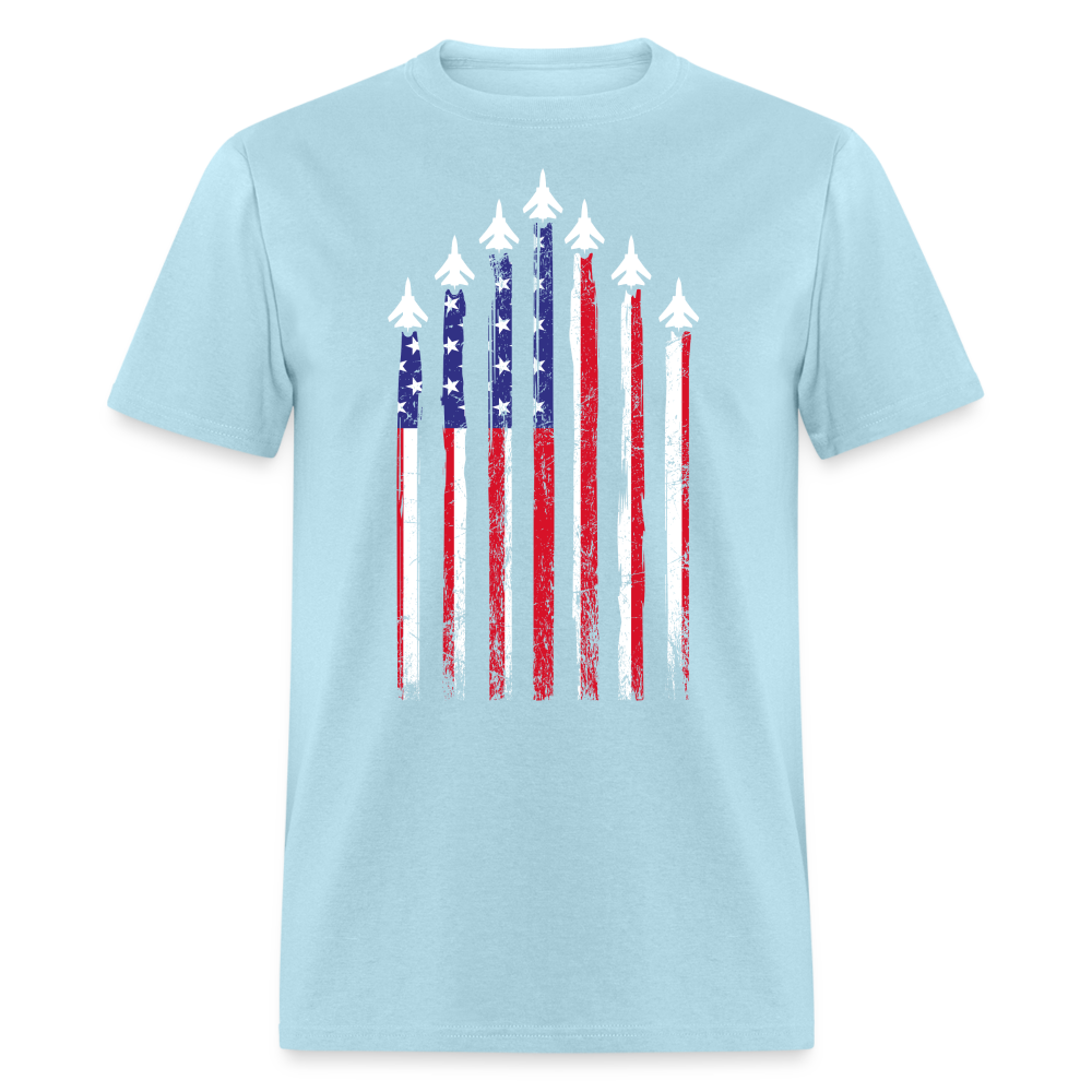 US Air Force American Flag T-Shirt Color: powder blue