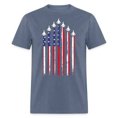 US Air Force American Flag T-Shirt Color: denim