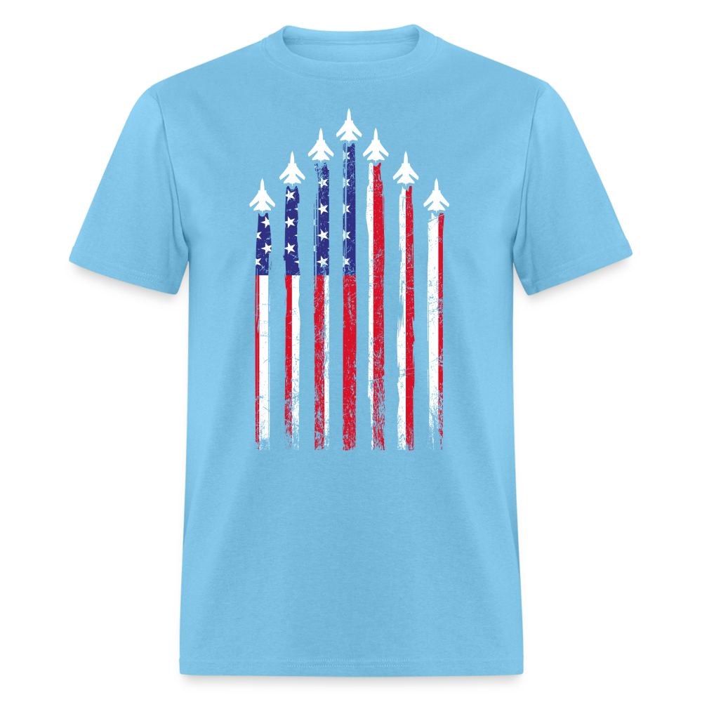 US Air Force American Flag T-Shirt Color: aquatic blue