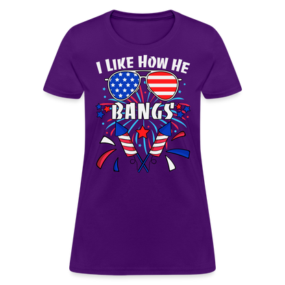 I Like How He Bangs T-Shirt (Fireworks) Color: purple