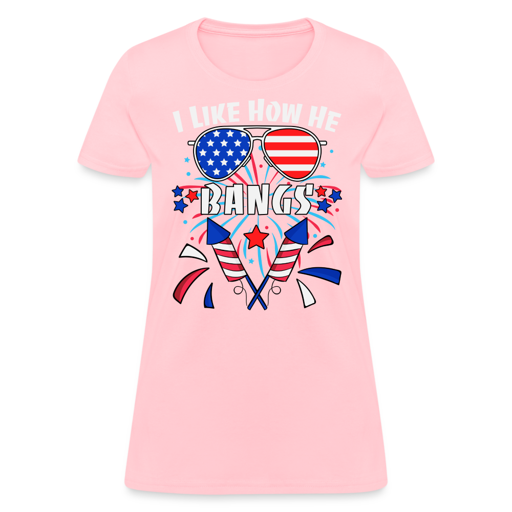 I Like How He Bangs T-Shirt (Fireworks) Color: pink