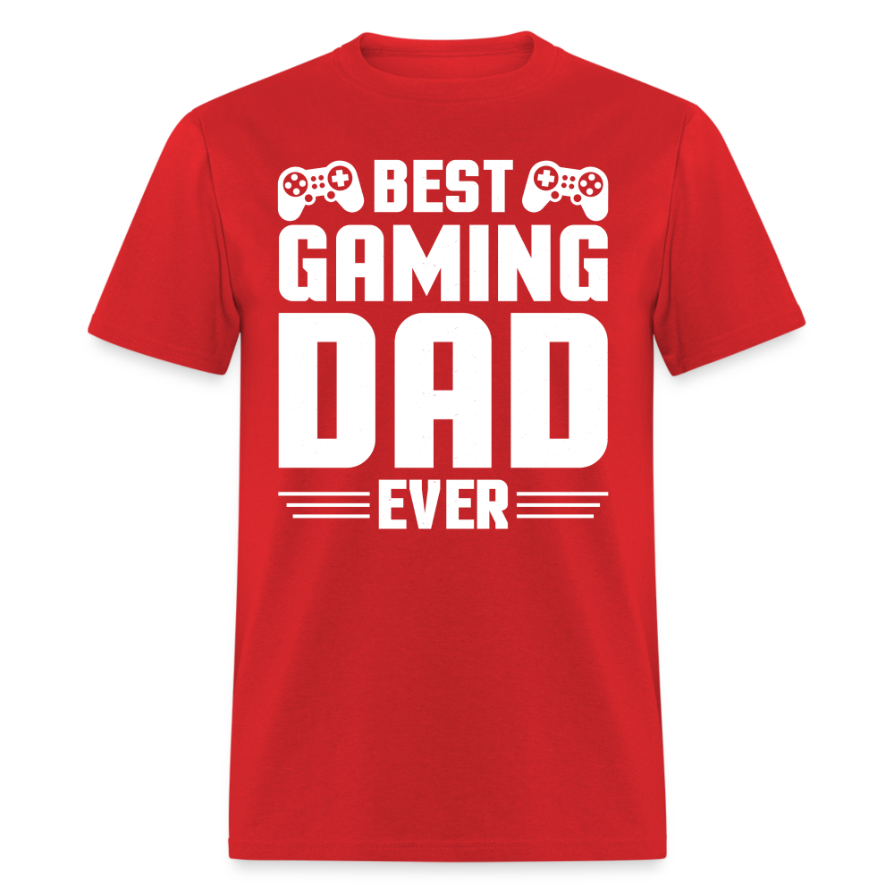 Best Gaming Dad Ever T-Shirt Color: red