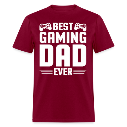 Best Gaming Dad Ever T-Shirt Color: burgundy