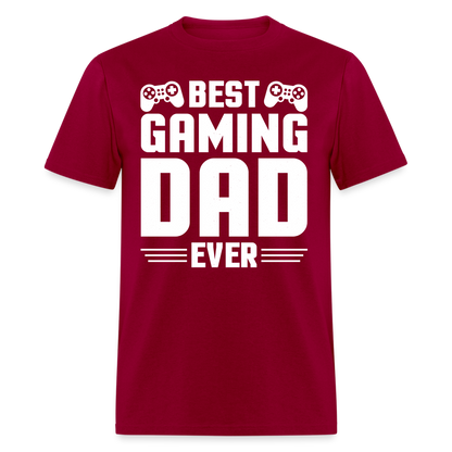 Best Gaming Dad Ever T-Shirt Color: dark red