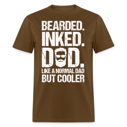 Bearded Inked Dad T-Shirt Color: brown
