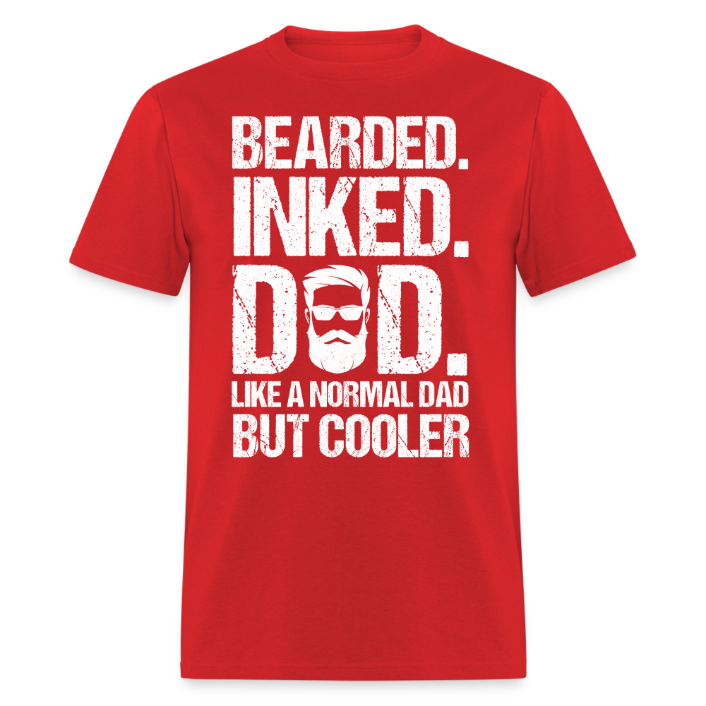 Bearded Inked Dad T-Shirt Color: red