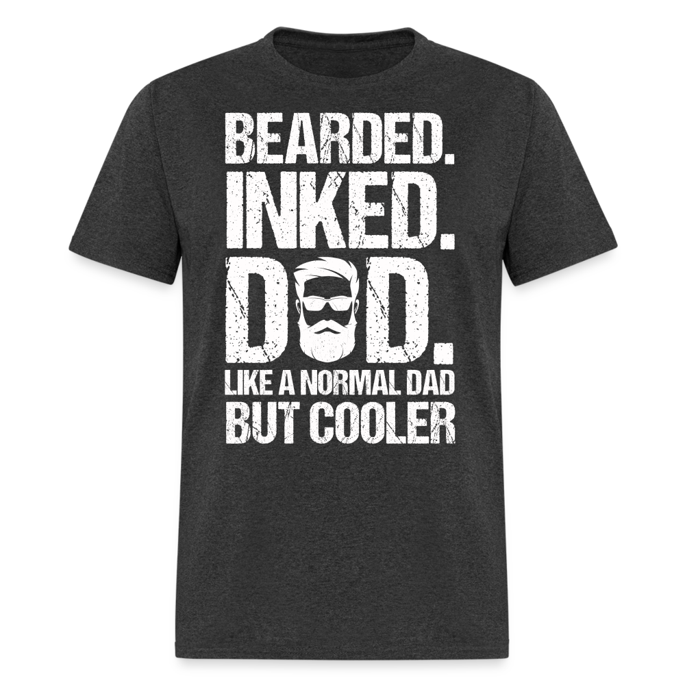 Bearded Inked Dad T-Shirt Color: heather black
