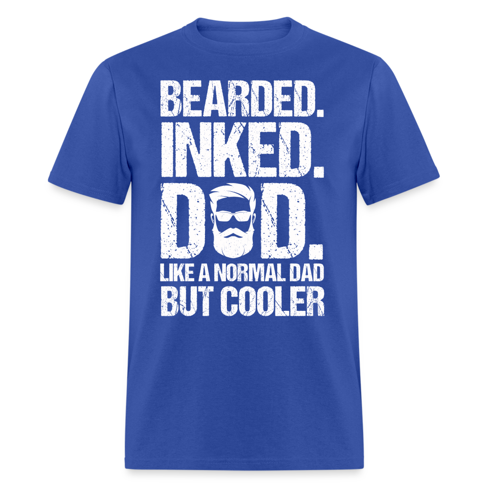 Bearded Inked Dad T-Shirt Color: royal blue