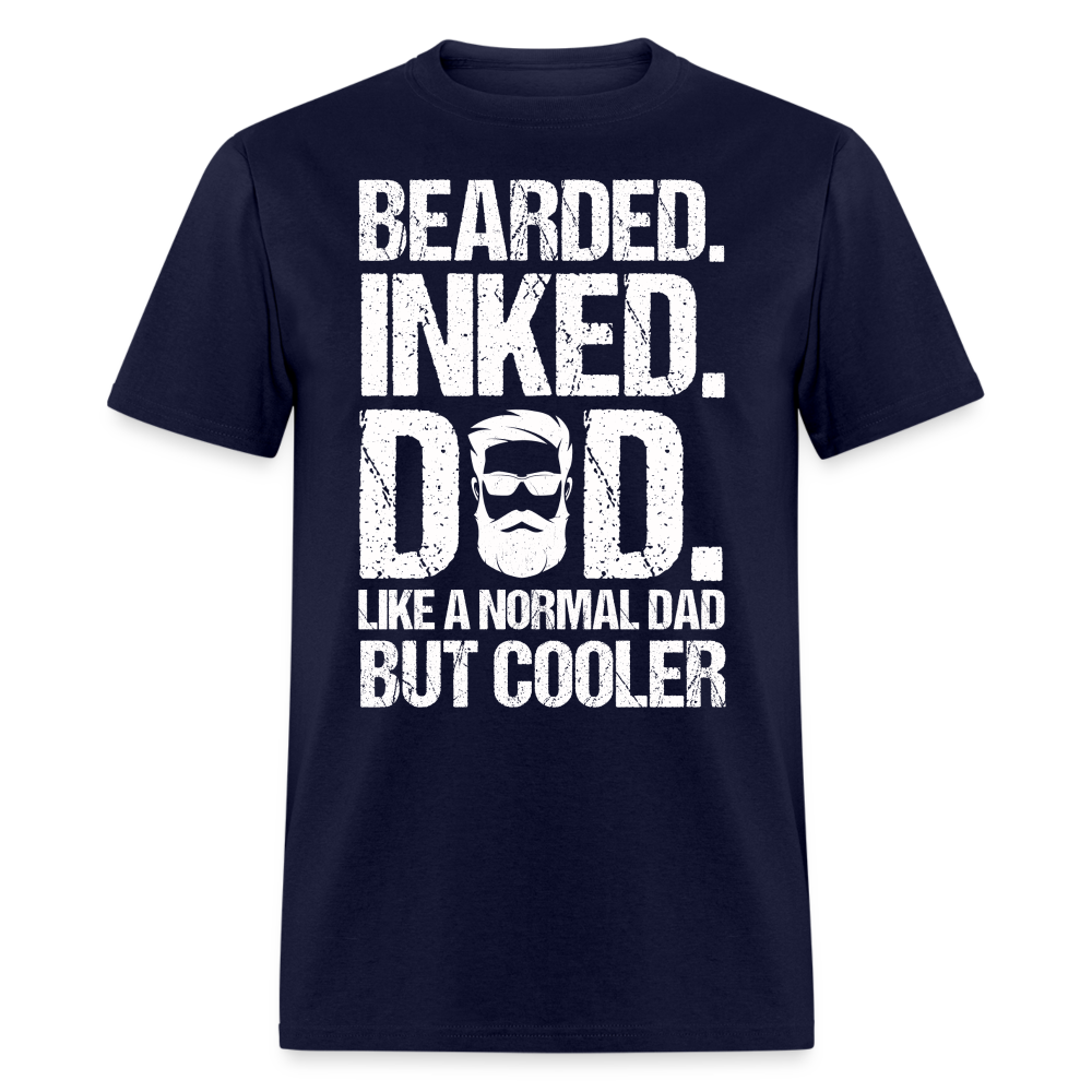 Bearded Inked Dad T-Shirt Color: navy