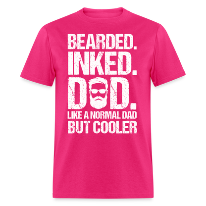 Bearded Inked Dad T-Shirt Color: fuchsia