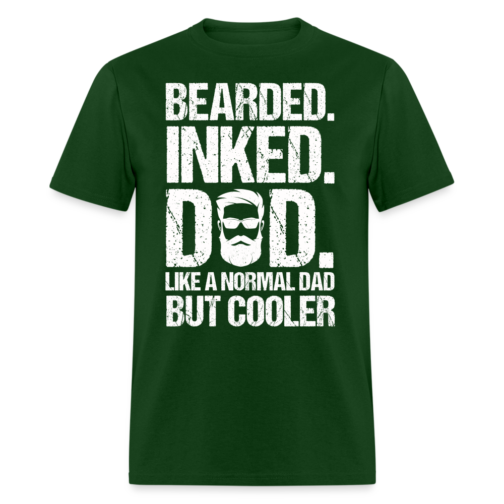 Bearded Inked Dad T-Shirt Color: forest green