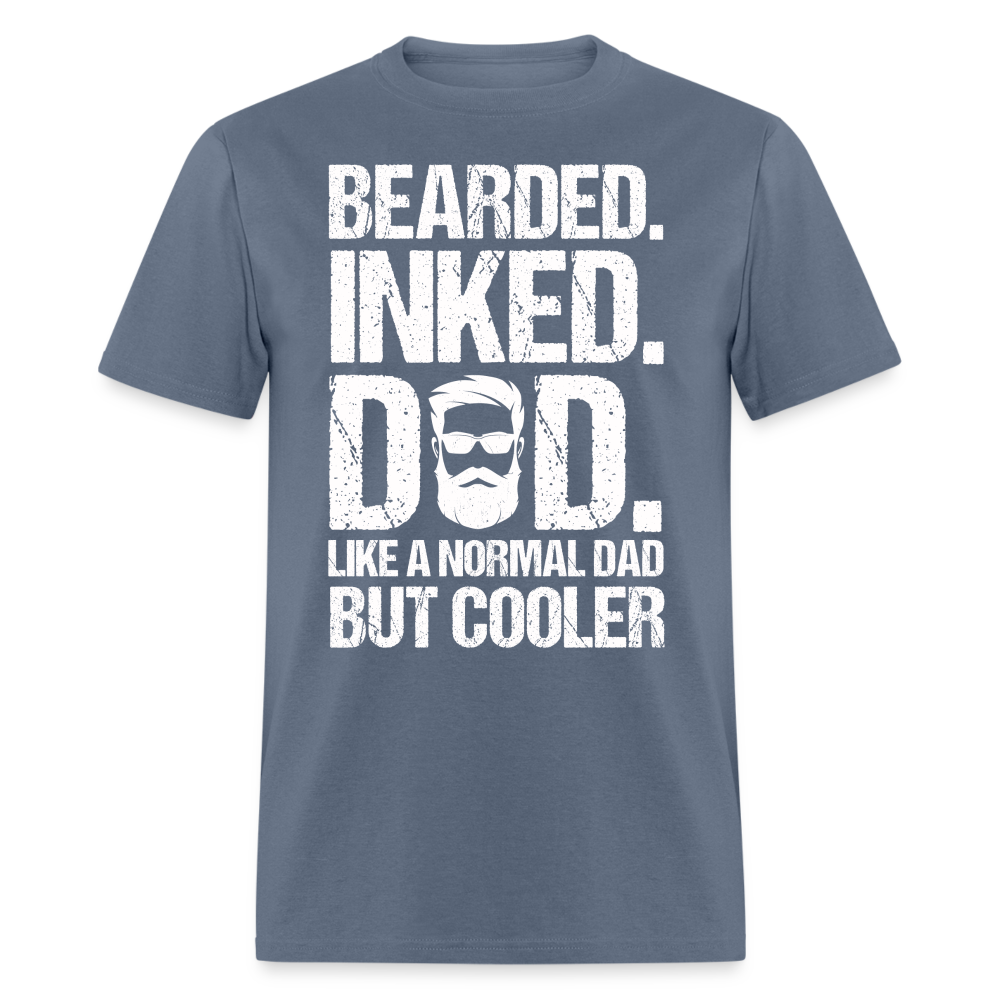 Bearded Inked Dad T-Shirt Color: denim