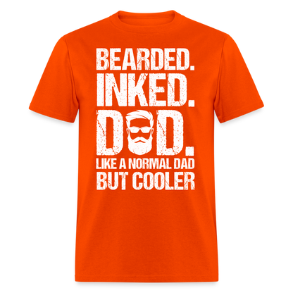 Bearded Inked Dad T-Shirt Color: orange