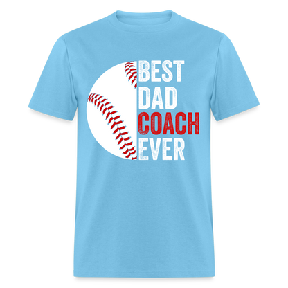 Best Dad Coach Ever T-Shirt Color: aquatic blue