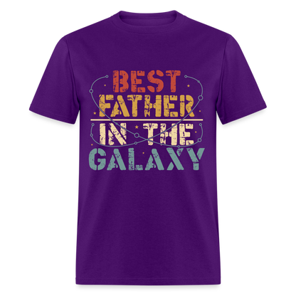 Best Father In The Galaxy T-Shirt Color: purple