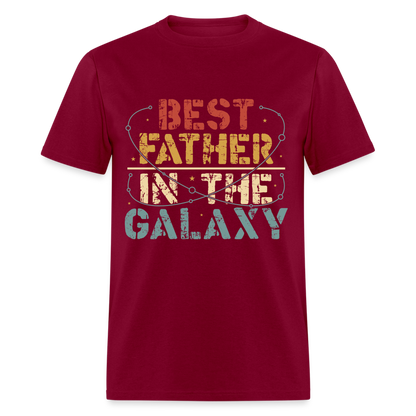 Best Father In The Galaxy T-Shirt Color: burgundy