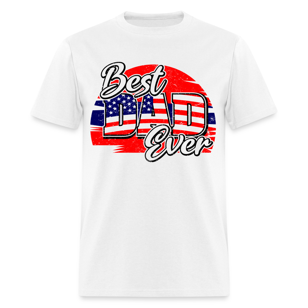 Best Dad Ever T-Shirt (Red, White & Blue) Color: white