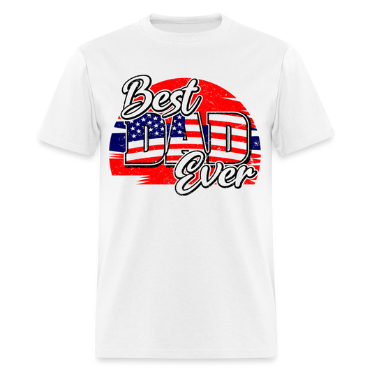 Best Dad Ever T-Shirt (Red, White & Blue) Color: white