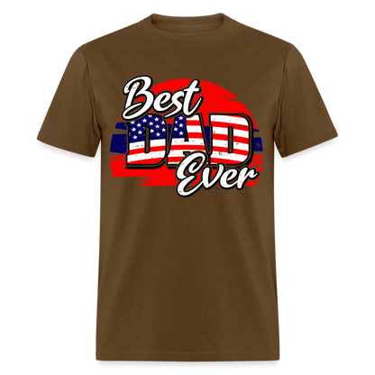 Best Dad Ever T-Shirt (Red, White & Blue) Color: brown